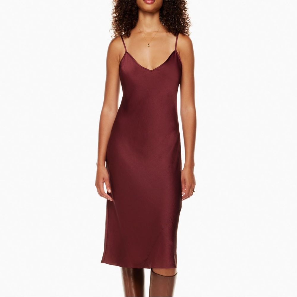 Purple/burgundy Wilfred
Only Slip Midi Dress, XS